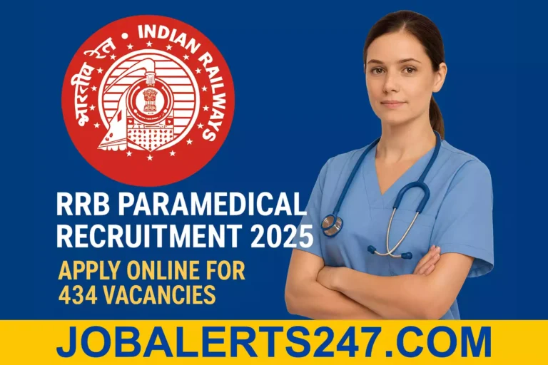 RRB Paramedical Recruitment 2025 notification banner with Indian Railways logo and a healthcare professional
